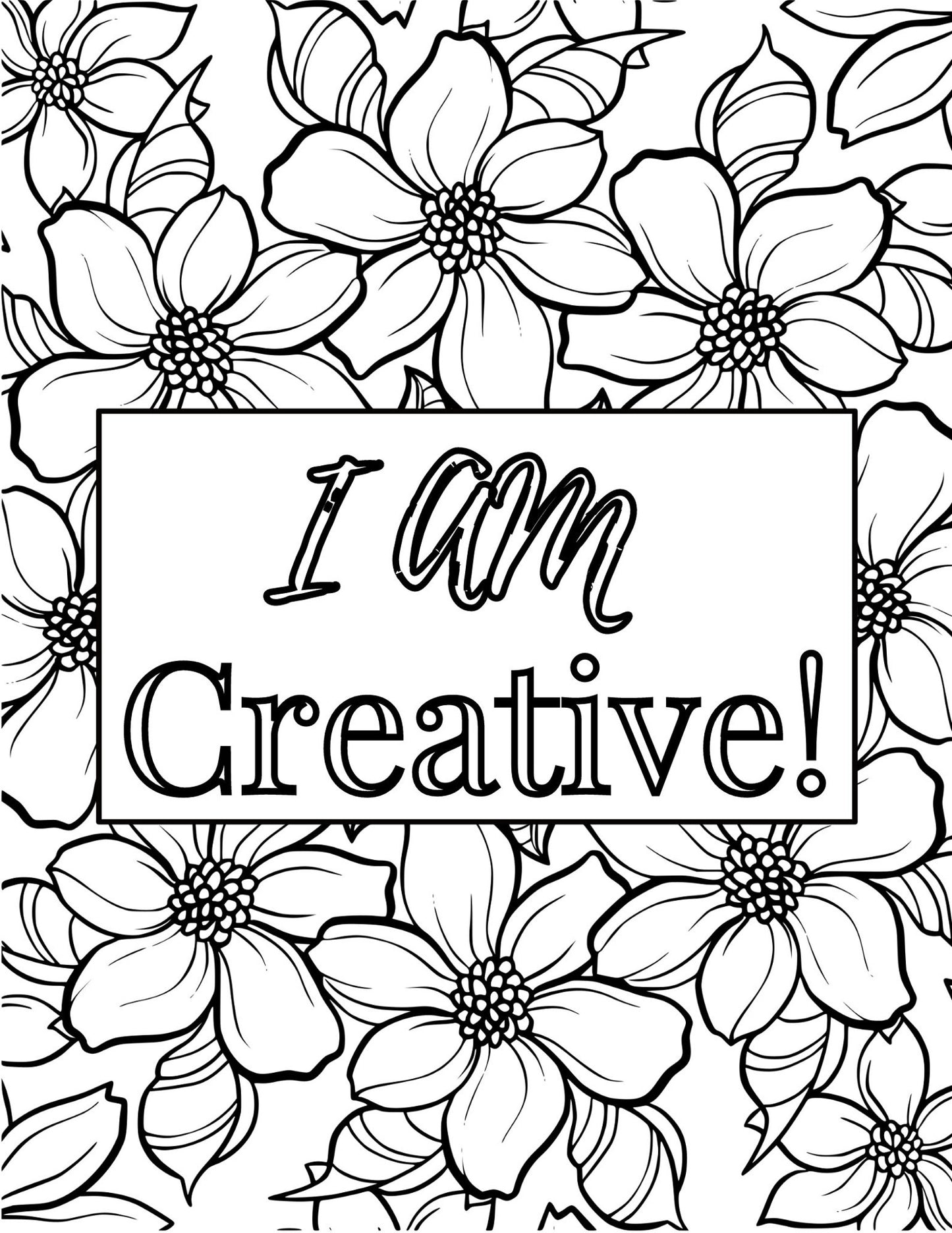"I AM" Positive Affirmation Coloring Book by Tai East
