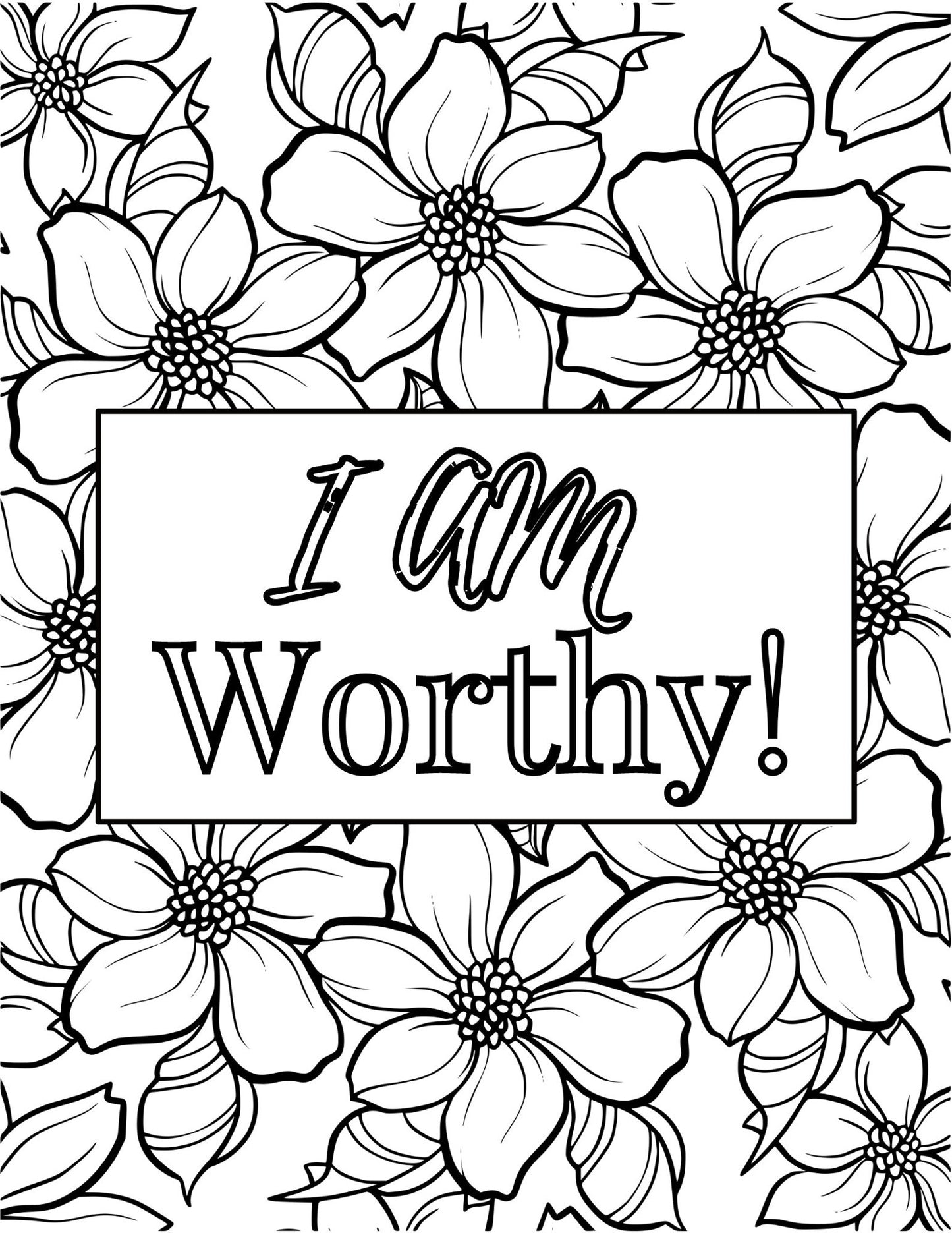 "I AM" Positive Affirmation Coloring Book by Tai East